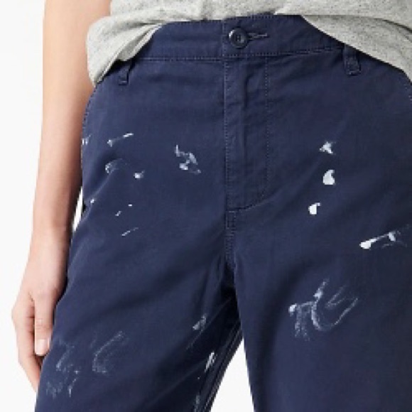 Jcrew Slouchy boyfriend chino pants paint splatter - Picture 2 of 4